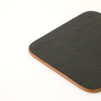 Office Leather Desk 6-Set (Pencil Holder) - Pebble Black with Napa Tan