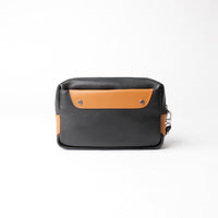 Document Travel Case - Pebbled Black with Napa tan