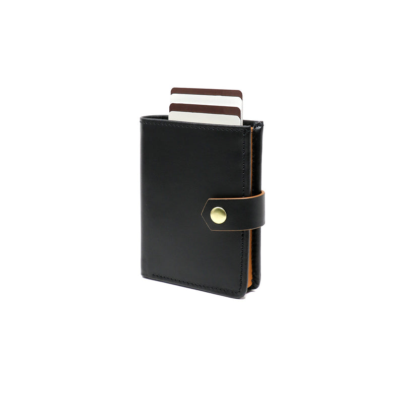 RFID Blocking Card Case Wallet with Snap Closure - Black Napa & Tan –  Danilo's Fine Leather