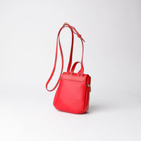 Akila Bag - Pebbled Red with Blue