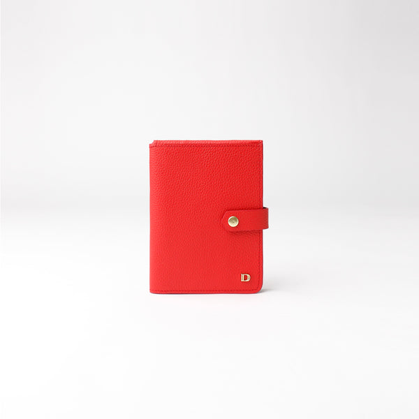 Passport Case Patrick - Pebbled Red with Napa Red