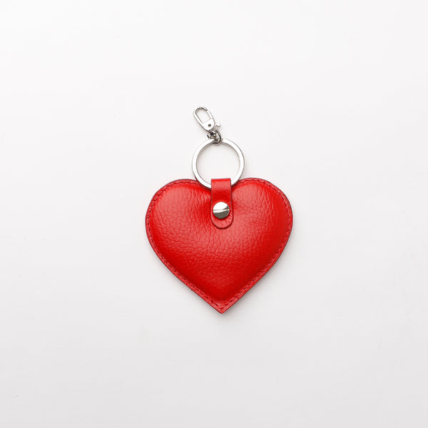 Heart Keychain Large - Pebble Red