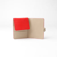 Passport Case Patrick - Pebbled Red with Napa Beige