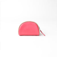 Anabelle Cosmetic Pouch - Pebbled Pink with Beige