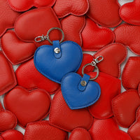 Llavero de corazón pequeño - Napa Azul