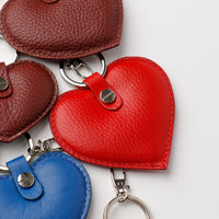 Heart Keychain Small - Pebble Burgundy