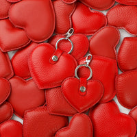 Llavero de corazón grande - Rojo corrugado